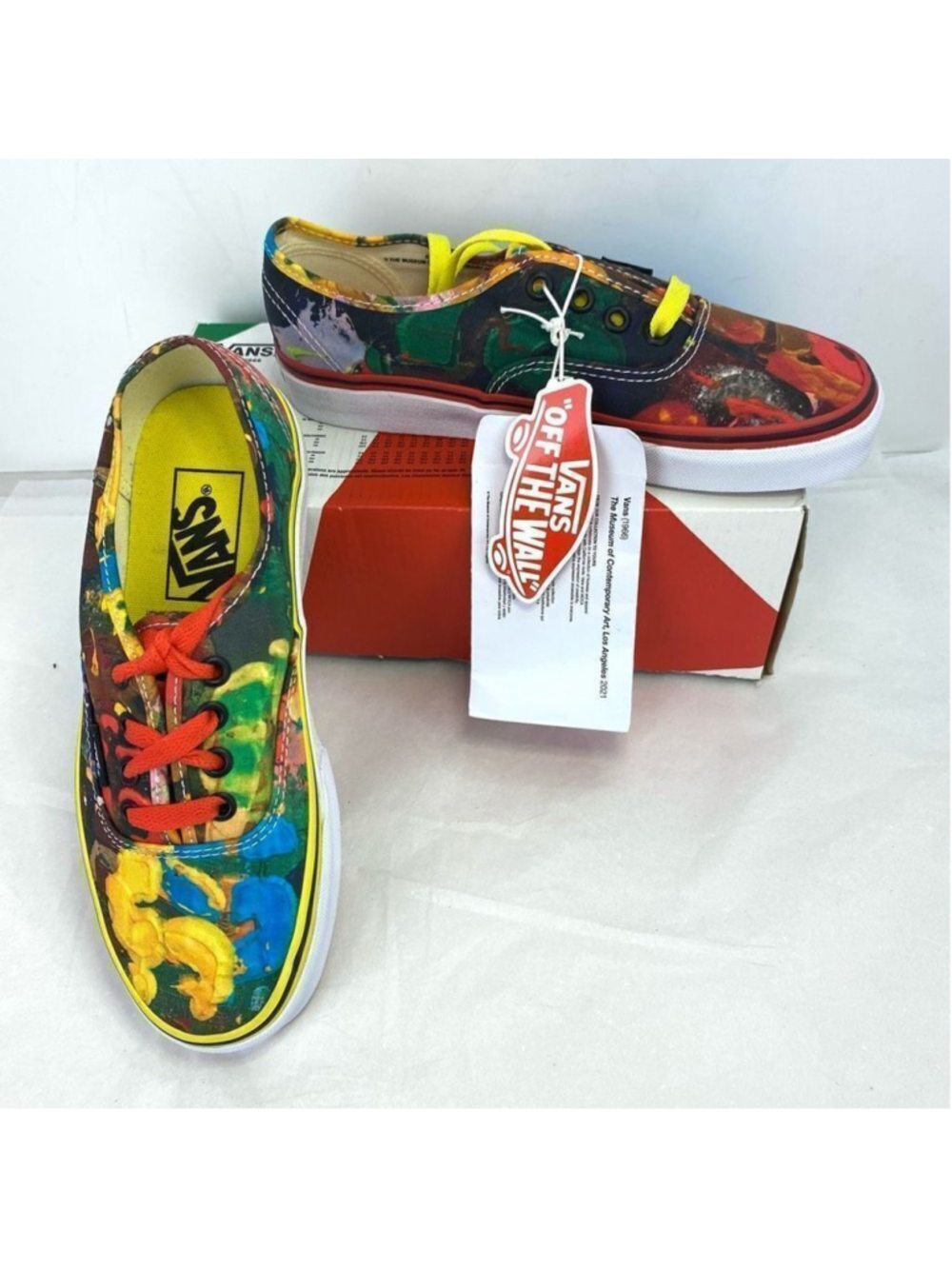 New Vans Authentic X MOCA Brenna Youngblood Sneakers Red Yellow Limited Edition